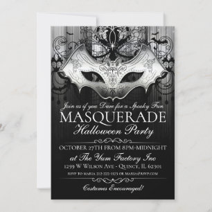 Halloween Gothic Bat Mask Masquerade Party Uitnodi Kaart
