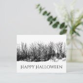 Halloween Gothic Black White Creepy Holiday Briefkaart (Staand voorkant)