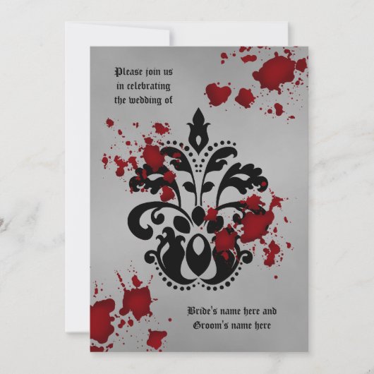 Halloween Gothic bruiloft Kaart (Voorkant)