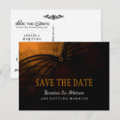 Halloween Gothic Elegant Save the Date Briefkaart (Voorkant / Achterkant)