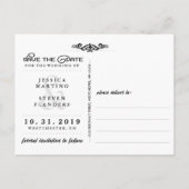 Halloween Gothic Elegant Save the Date Briefkaart (Achterkant)
