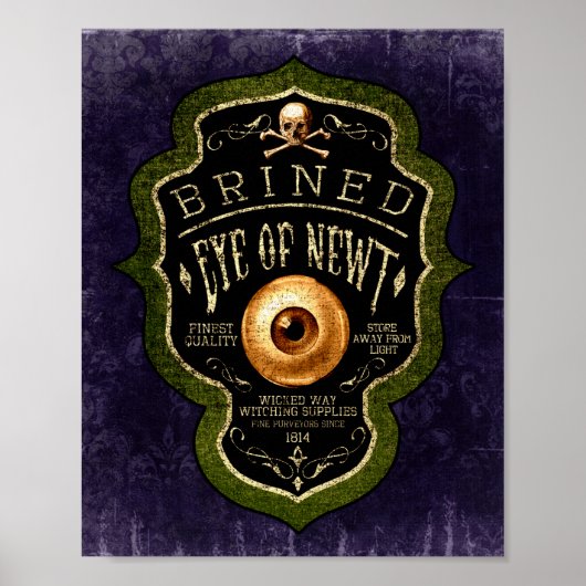Halloween Gothic Eye of Newt Witch Potion Poster (Voorkant)