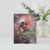 Halloween Gothic Herfst Fairy en kaars Briefkaart (Staand voorkant)