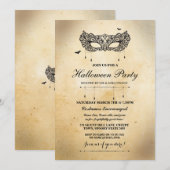 Halloween Gothic Mask Masquerade Party Uitnodigen Kaart (Voorkant / Achterkant)