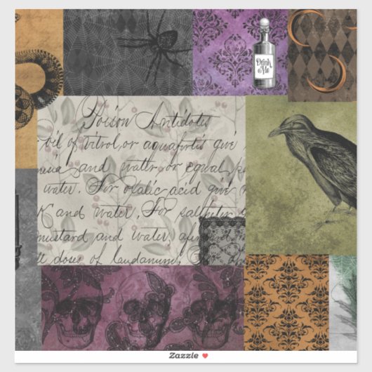 Halloween Gothic Medieval Spooky Apothecary Art Sticker (Vel)