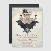 Halloween Gothic QR CODE Bewaar de datum Bruiloft Magnetische Uitnodiging (Voorkant / Achterkant)