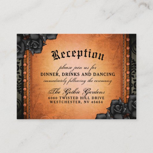 Halloween Gothic Sinaasappel Zwart 3.5 x 2.5 Recep Informatiekaartje (Voorkant)