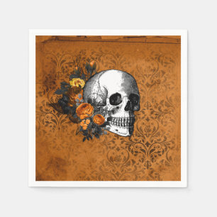 Halloween  Gothic Skull Flower Party servetten