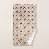 Halloween Gothic Skulls Grid Pattern Bad Handdoek (Handdoek)