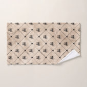 Halloween Gothic Skulls Grid Pattern Bad Handdoek (Handdoek)