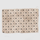 Halloween Gothic Skulls Grid Pattern Golfhanddoek (Horizontaal)