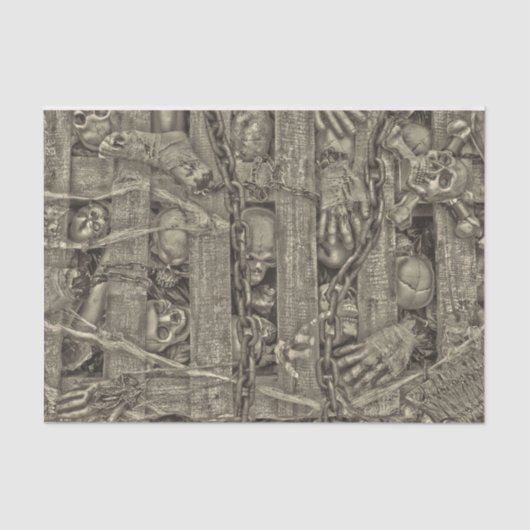 Halloween Gothic Skulls Old Style Sepia  Tissuepapier (Voorkant)