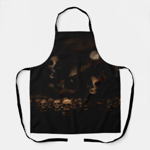 Halloween Gothic Skulls op begraafplaats Schort