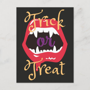Halloween Gothic Spooky Vampire Trick or treat Briefkaart