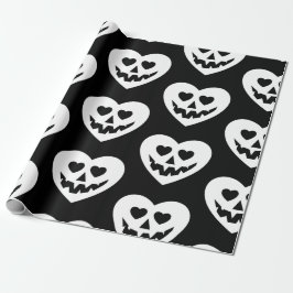 Halloween Gothic valentijn Creepy Heart White Cadeaupapier