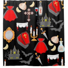 halloween gothic vampire garlic holy water fangs douchegordijn