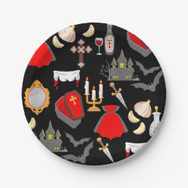 halloween gothic vampire garlic holy water fangs papieren bordje