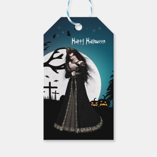 Halloween Gothic Vampire Persoonlijk Cadeaulabel (Voorkant)