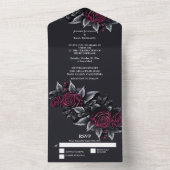 Halloween Gothic Wedding All In One Uitnodiging (Binnen)