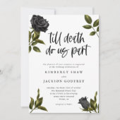 Halloween Gothic White Wedding Invitation Kaart (Voorkant)