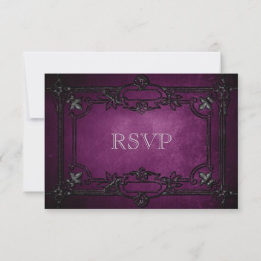 Halloween gothique élégant Mariage Carte RSVP (Dos)