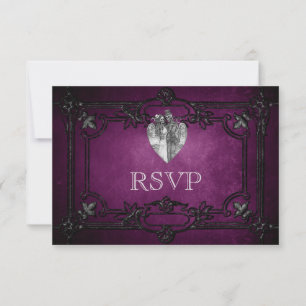 Halloween gothique élégant Mariage Carte RSVP