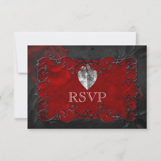 Halloween gothique élégant Mariage Carte RSVP (Dos)