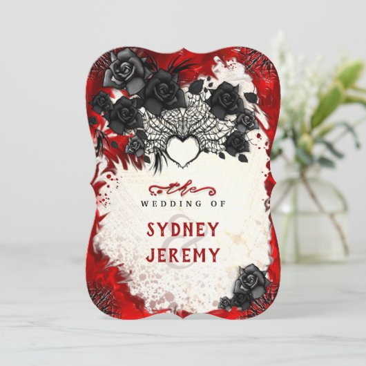 Halloween gothique foncé "Ensemble" Invitation (Debout devant)