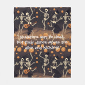  Halloween Gotisch Skelet Dans Modern Fleece Deken (Voorkant)