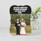 HALLOWEEN GOTISCHE BRUILOFT UITNODIGINGEN GEPERSON (Staand voorkant)