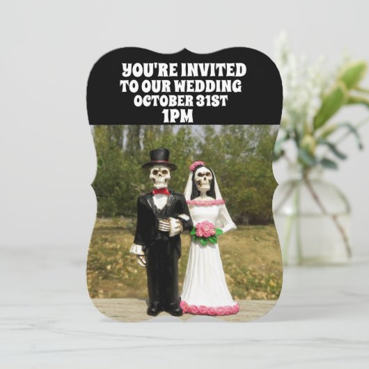 HALLOWEEN GOTISCHE BRUILOFT UITNODIGINGEN GEPERSON (Staand voorkant)
