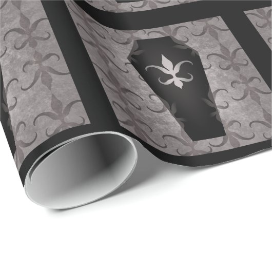 Halloween Gotische doodskisten in zwart en grijs Cadeaupapier (Rol Hoek)