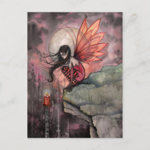 Halloween Gotische Herfst Elf en Kaars Briefkaart