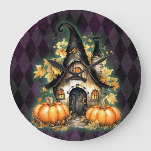 Halloween Gotische Herfst Fairy Cottage Paarse Arg Grote Klok