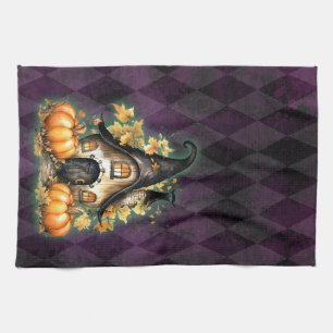 Halloween Gotische Herfst Fairy Cottage Paarse Arg Theedoek