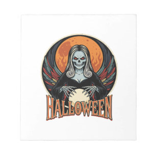 Halloween gotische skelet waarzegger Vector Afbeel Notitieblok