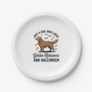 Halloween Goud Retriever Meisje Hond Moeder Vintag Papieren Bordje