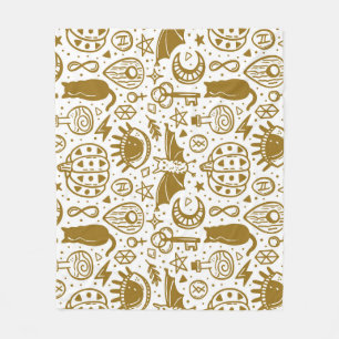 Halloween gouden inkt, naadloos silhouetpatroon. fleece deken