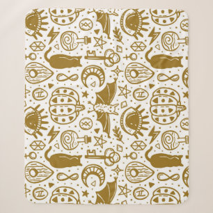 Halloween gouden inkt, naadloos silhouetpatroon. sherpa deken