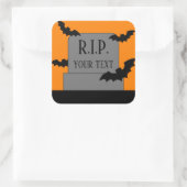 Halloween grafsteen met zwarte vleermuizen sticker (Tas)