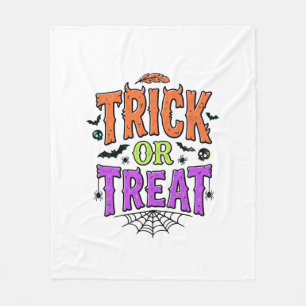 Halloween Grapjas PretFunny Spinnenweb Retro_1 Fleece Deken