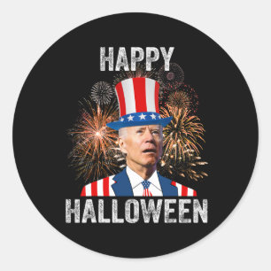 Halloween Grappig Gelukkig 4 Juli Anti Joe Biden Ronde Sticker