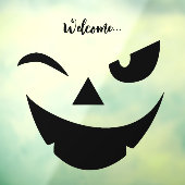 Halloween grappig poetsgezicht Window Cling Raamsticker (Vel 3)
