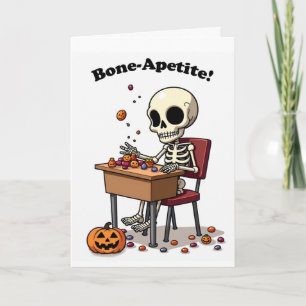 Halloween Grappig Skelet Voor Iedereen Bone-Honger Kaart