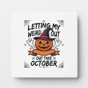 Halloween Grappig T-shirt Met Pompoen Geesten_1 Fotoplaat