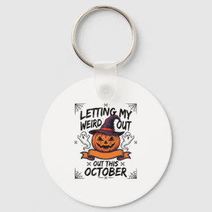 Halloween Grappig T-shirt Met Pompoen Geesten_1 Sleutelhanger