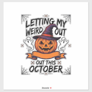 Halloween Grappig T-shirt Met Pompoen Geesten_1 Sticker