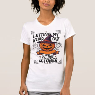 Halloween Grappig T-shirt Met Pompoen Spoken_1