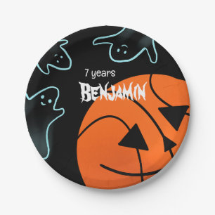 Halloween grappige basketbal spook verjaardag papieren bordje