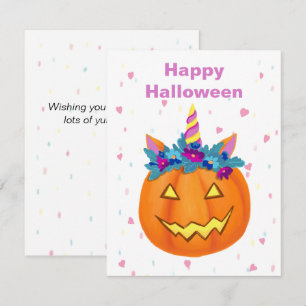Halloween grappige Jack o-lantaarn Pompoen Notitie Notitiekaartje